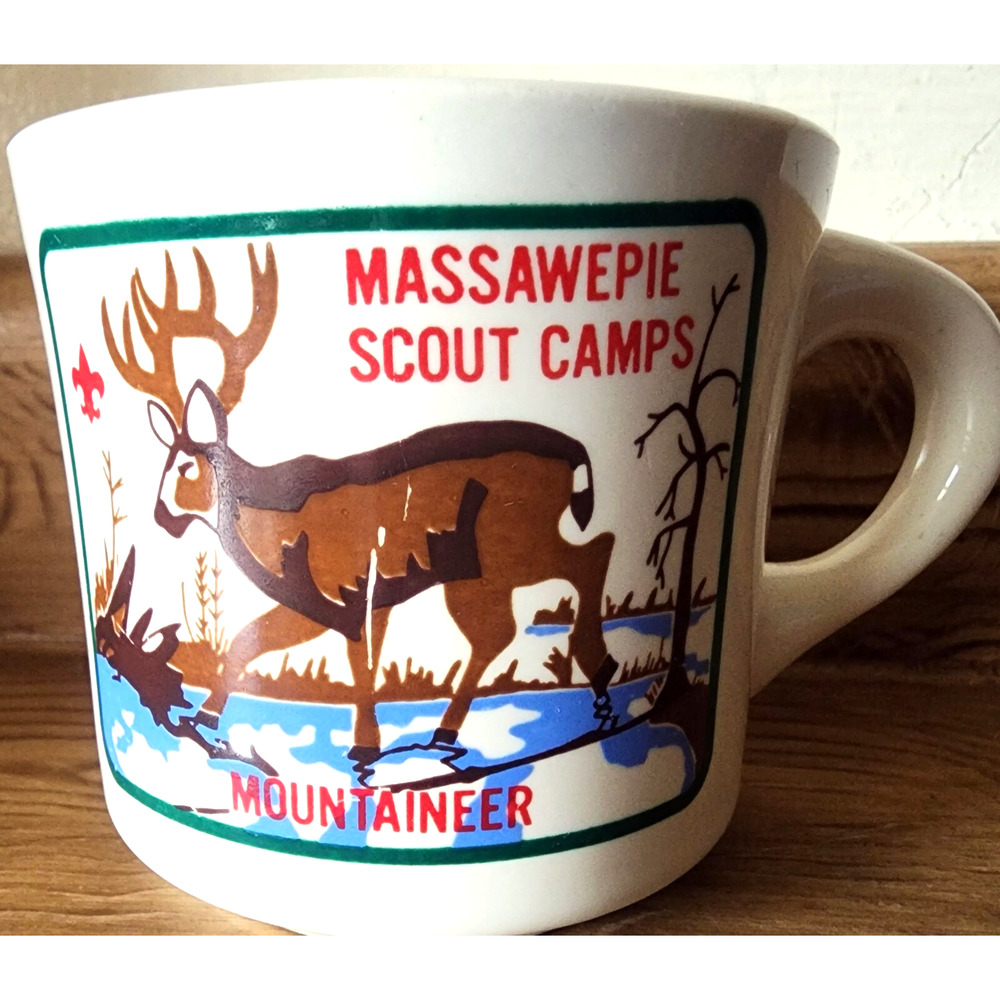 Boy Scouts Massawepie Scout Camp Mountaineer Ceramic Mug BSA Vintage SEE PIC